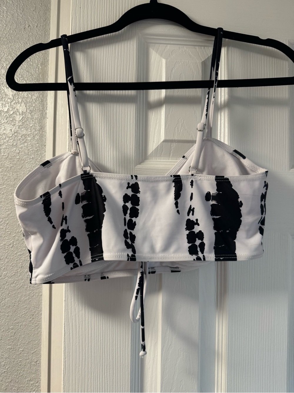 Black & White Tie-Dye 3 piece Bathing Suit Set, Size XL. - Picture 6 of 9